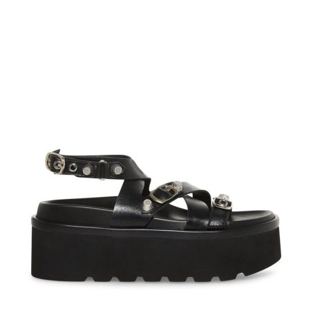 Black Steve Madden Brant Women's Platform Sandals | PH 3809MC16